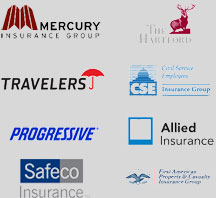 Mercury, Allied, Travelers, CSE, Hartford, Progressive, Safeco, First American